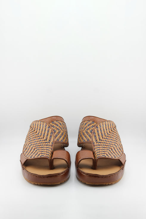 DFC Relax Men Woven Leather Slip-On Sandals